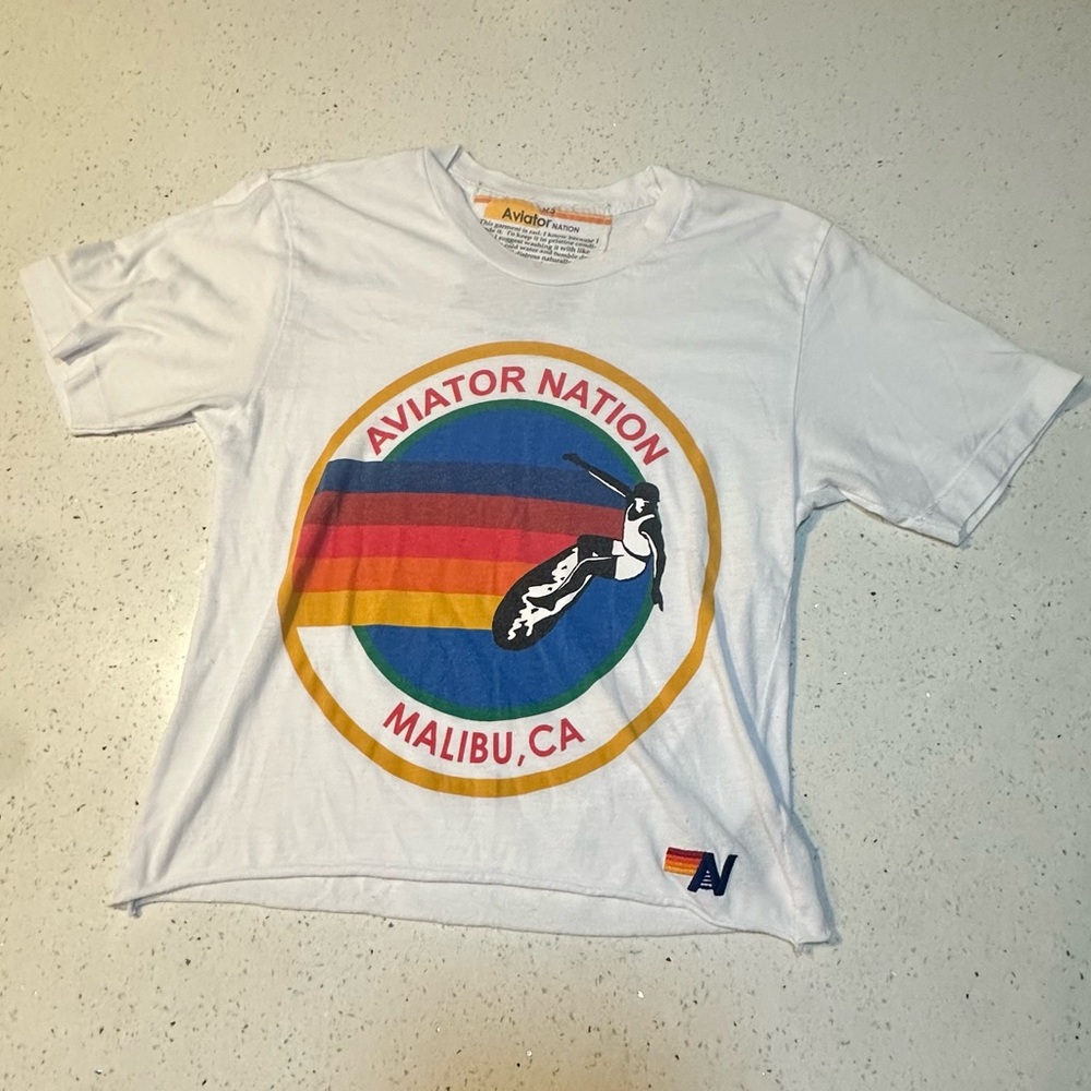 Aviator Nation - SIGNATURE BOYFRIEND TEE - WHITE - Picture 13 of 14